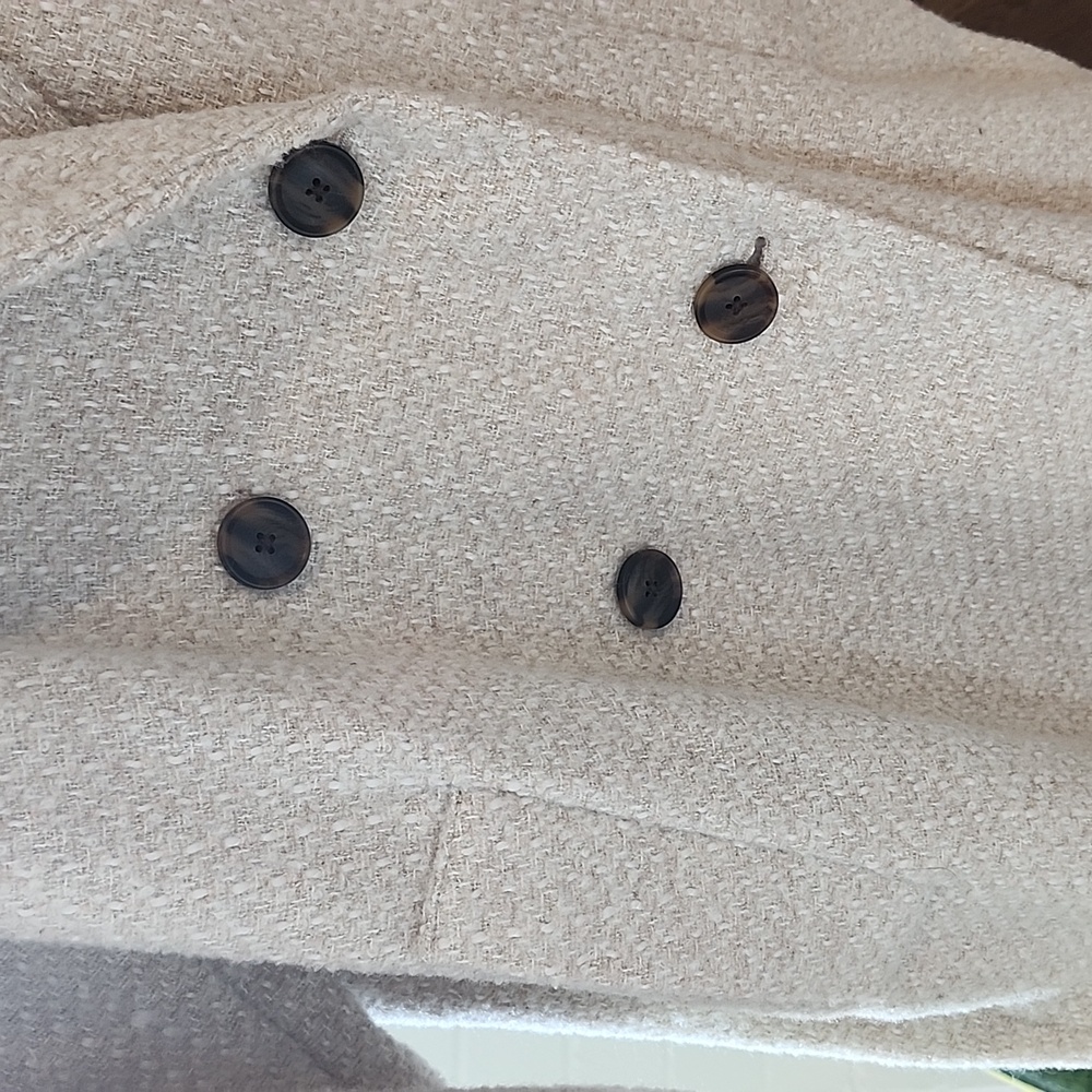 Universal Thread Cream Double-Breasted Coat, Large - Picture 5 of 9